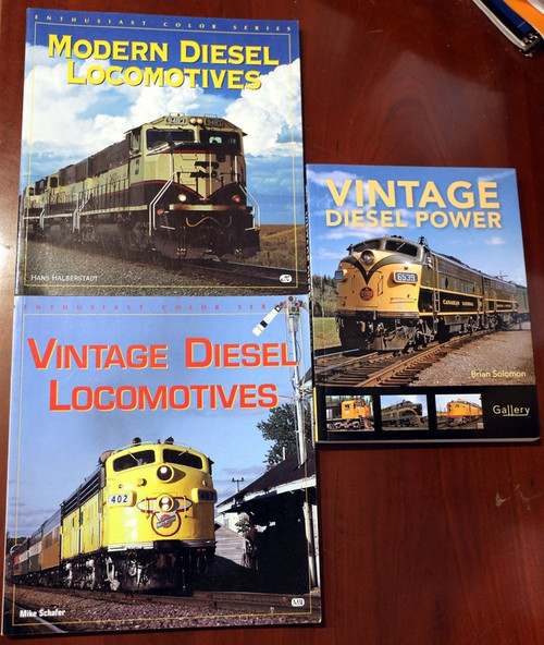 VINTAGE DIESEL LOCOMOTIVES + Vintage Diesel Power Solomon/Schafer TRAIN Book Lot