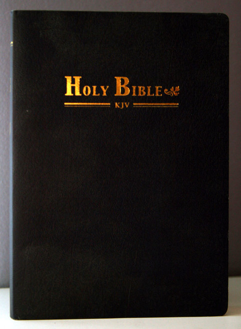 HOLY BIBLE KJV D & H Brothers Navy Blue Leatherette Cover & Gilt 5 1/4" x 7 1/2"