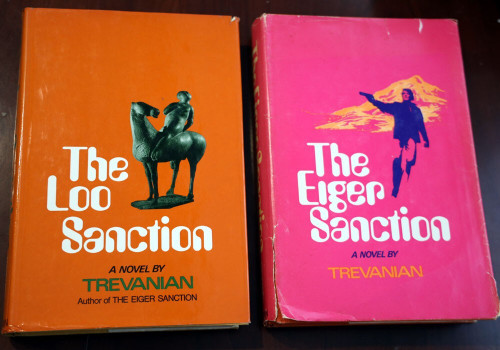 The Loo Sanction + The Eiger Sanction by TREVANIAN 1973 HC/DJ Vintage Book Lot
