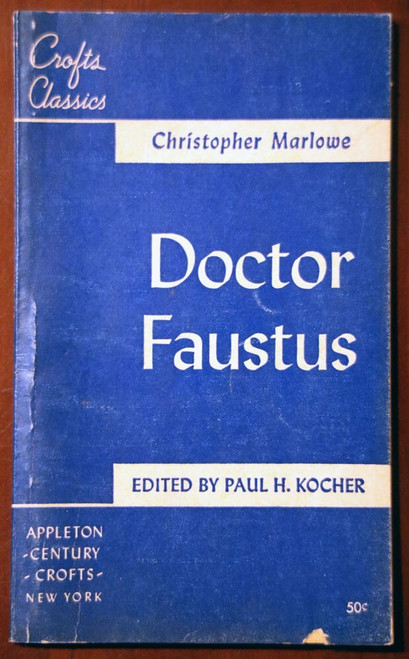 Doctor Faustus by Christopher Marlowe 1950 Vintage Paperback Paul H. Kocher