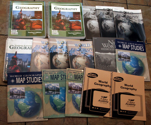 World GEOGRAPHY Homeschool Book Lot BEKA Teacher's Edition 2nd Ed. Test Keys Map