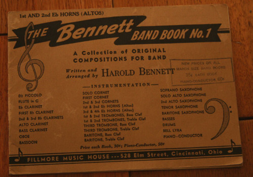 The Bennett Band Book No. 1 Fillmore Music House Harold Bennett (HORN) Altos
