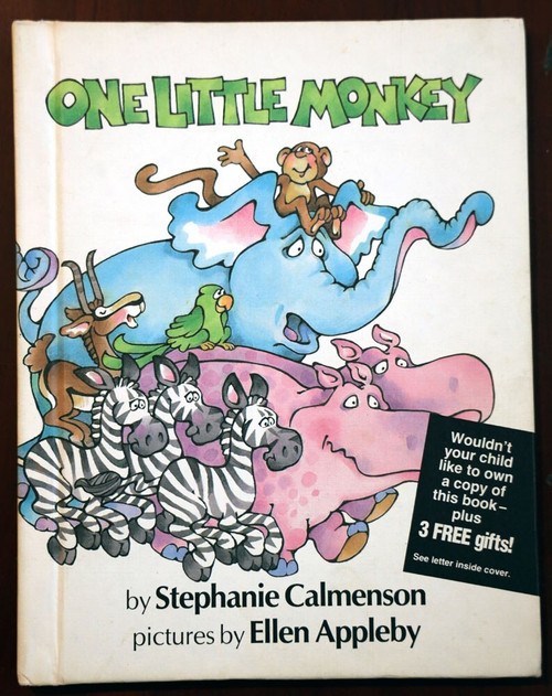 ONE LITTLE MONKEY by Stephanie Calmenson 1982 Parents Magazine Press Vintage 1st