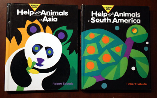 Help the Animals Mini Pop-Up Book Lot ASIA + SOUTH AMERICA Robert Sabuda (1995)