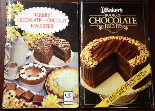 Baker's Chocolate & Coconut Favorites 1977 + Riches 1985 Vintage Cookbook Lot