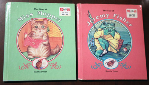 MISS MOPPET + JEREMY FISHER by Beatrix Potter 1995 Landoll Book Lot Hardcovers