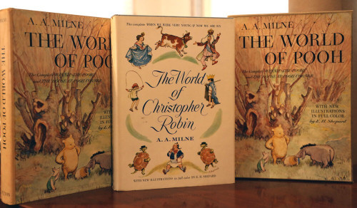 Christopher Robin + World of Pooh 1957 Vintage Boxed Set 2 Hardcover Books Milne