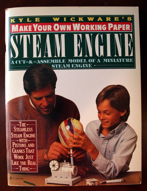 Make Your Own Working Paper STEAM ENGINE by Kyle Wickware 1986 Cut & Assemble
