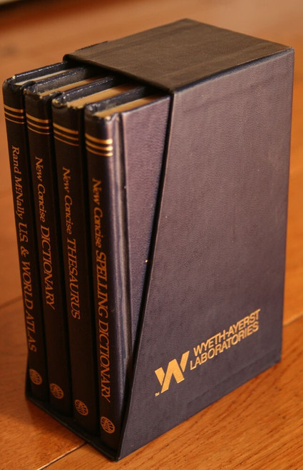 LEXICON New Concise Dictionary/Thesaurus/Atlas Book Set 1986 Wyeth-Ayerst Labs