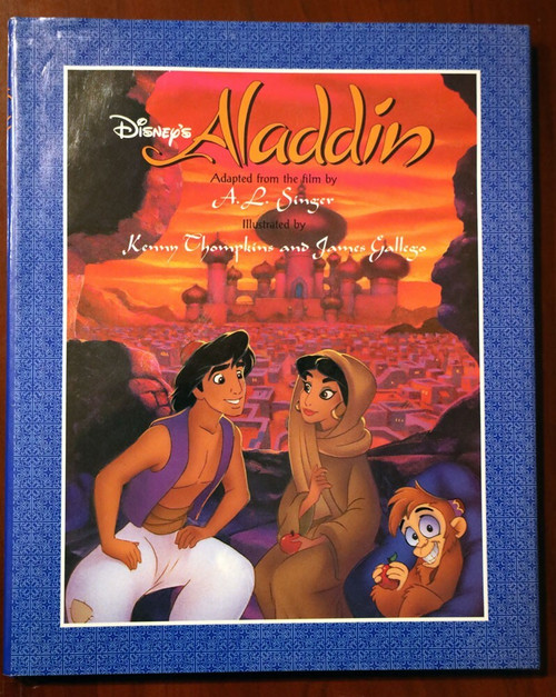 Disney's ALADDIN by A.L. Singer 1992 HC/DJ Illustrated by Thompkins & Gallego