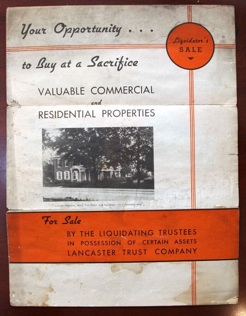 Lancaster Trust Company Liquidator's Sale Commercial & Residential Property Ad