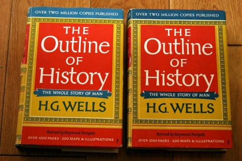 The Outline of History by H.G. Wells 1956 HC/DJ 2-Volume Book Set Garden City 