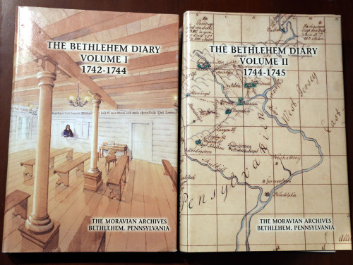 THE BETHLEHEM DIARY Volume I & II MORAVIAN CHURCH in Pennsylvania PA [1742-1745]