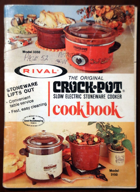 RIVAL Original CROCK-POT Slow Electric Stoneware Cooker Cookbook Model 3350/3150