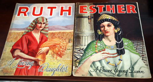 RUTH A Loving Daughter + ESTHER A Brave Young Queen 1939 Vintage Linen Book Lot