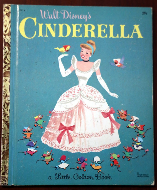 Walt Disney's CINDERELLA 1950 Vintage Little Golden Book #D114 "N" Edition VG+