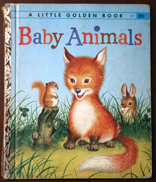BABY ANIMALS by Garth Williams 1956 Vintage Little Golden Book #274 "F" Edition