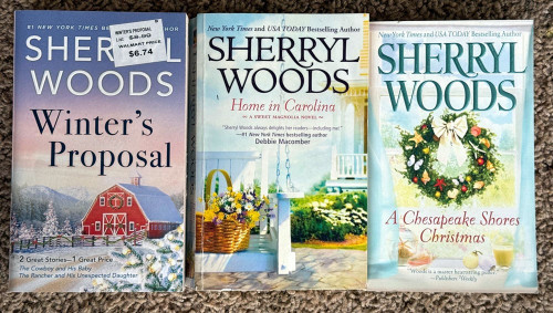 SHERRYL WOODS Paperback Book Lot Home in Carolina/Chesapeake Shores Christmas +
