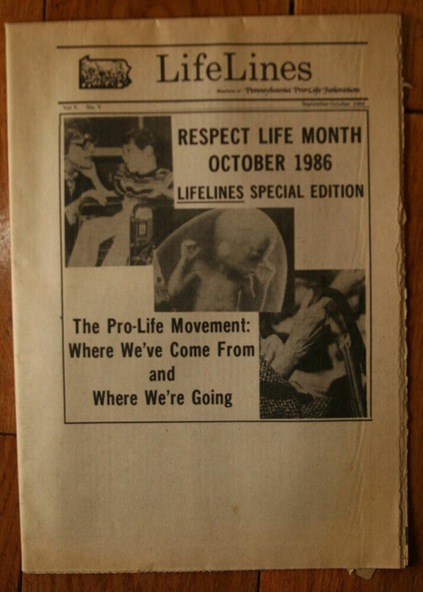 Life Lines Newsletter of PENNSYLVANIA PRO-LIFE FEDERATION September-October 1986