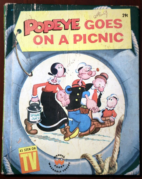 POPEYE Goes on a Picnic by Crosby Newell 1958 Vintage Wonder Books #697 TV SHOW
