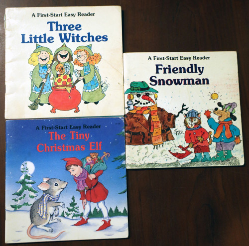 Lot First-Start Easy Readers FRIENDLY SNOWMAN/THREE LITTLE WITCHES/TINY XMAS ELF