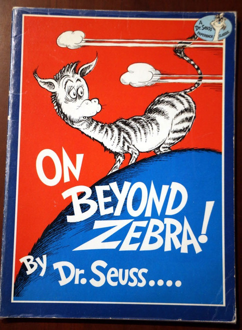ON BEYOND ZEBRA! by Dr. Seuss 1955 Vintage Random House Paperback 1st Printing
