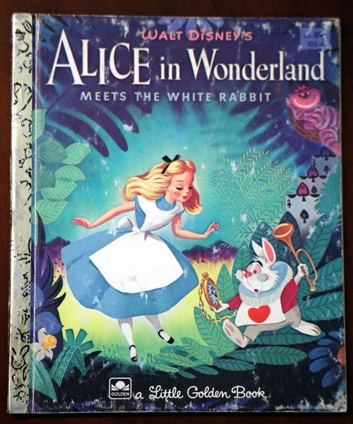 Disney's ALICE IN WONDERLAND Meets White Rabbit 1951 Vintage LITTLE GOLDEN BOOK