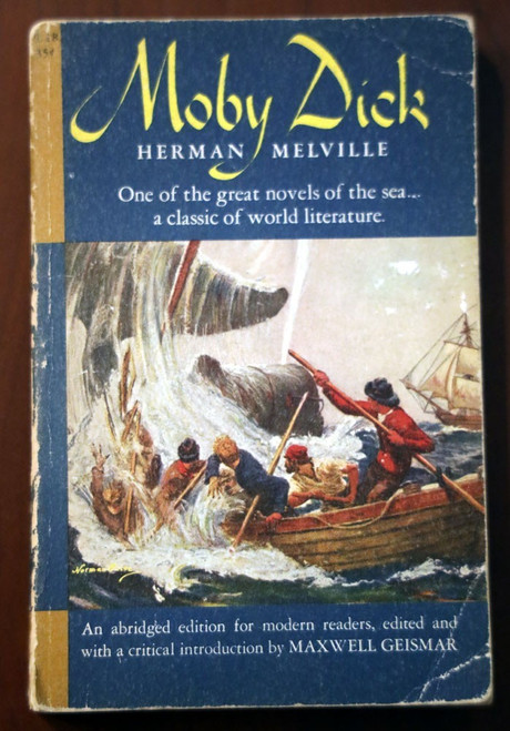 MOBY DICK by Herman Melville 1955 Paperback PL 28 Pocket Library Maxwell Geismar