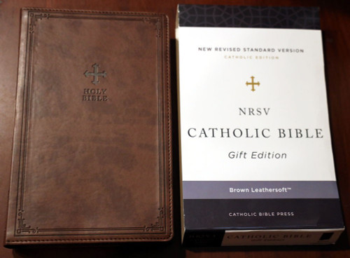 NRSV Catholic Bible Gift Edition Brown Leathersoft 2008 with Original Sleeve