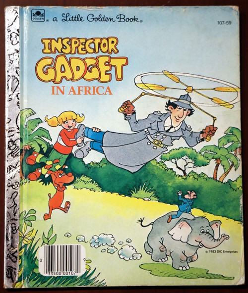 INSPECTOR GADGET in Africa Vintage Little Golden Book 1984