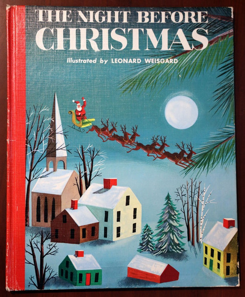 The Night Before Christmas 1982 Vintage Hardcover Illustrated - Leonard Weisgard