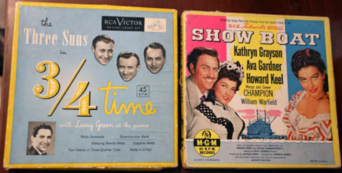 The Three Suns in 3/4 Time + SHOW BOAT - MGM Stars 45 RPM Record Sets in Boxes