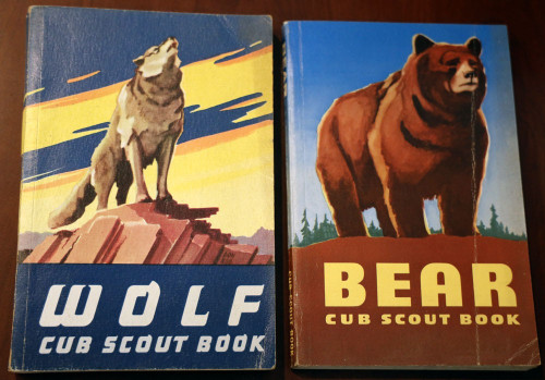 WOLF + BEAR Cub Scout Book Lot 1962 & 1963 Vintage Boy Scouts Manuals BSA