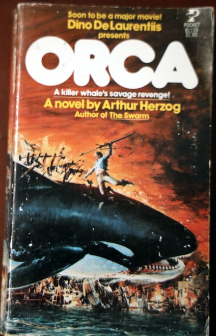 ORCA by Arthur Herzog 1977 Vintage Paperback Movie Tie-In - Killer Whale HORROR