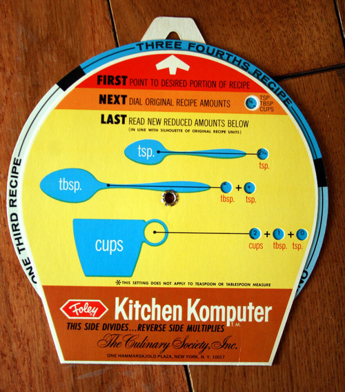 Foley Kitchen Komputer The Culinary Society Inc. Advertising Dial w/ Envelope