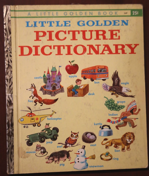 LIttle Golden Picture Dictionary Vintage 1959 Little Golden Book "F" Edition 369