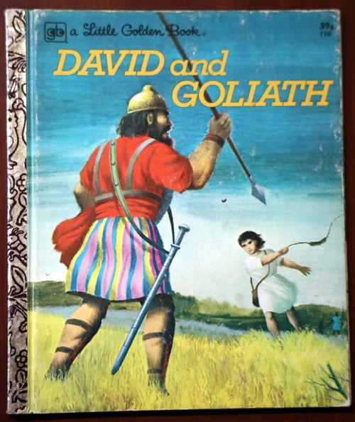 DAVID AND GOLIATH by Barbara Shook Hazen 1977 Vintage Little Golden Book #110