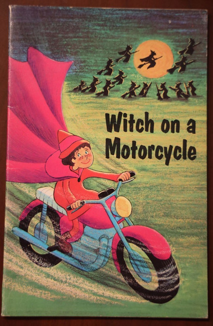 Witch on a Motorcycle by Marian Frances 1972 Troll Associates Vintage Halloween