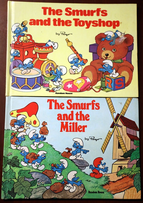 Smurfs & the Toyshop/Smurfs & the Miller by Peyo & Matagne 1984 1st Ed. Book Lot