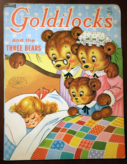 GOLDILOCKS & the Three Bears #5871 Artcraft Vintage Die-Cut Children's Book 1970