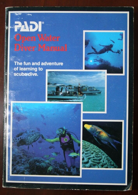 PADI Open Water Diver Manual 1988 Recreational Scuba Diving Course Book Vintage