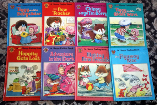 Vintage HAPPY ENDING Book Lot of 8 HONEY BEAR by Jane Carruth 1980s TIGGY/CHIPPY