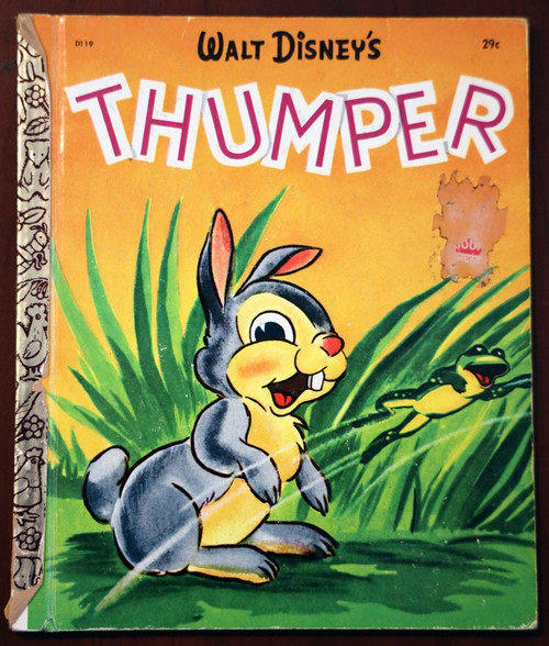 Walt Disney's THUMPER 1942 Vintage Little Golden Book #D119 "A" Edition