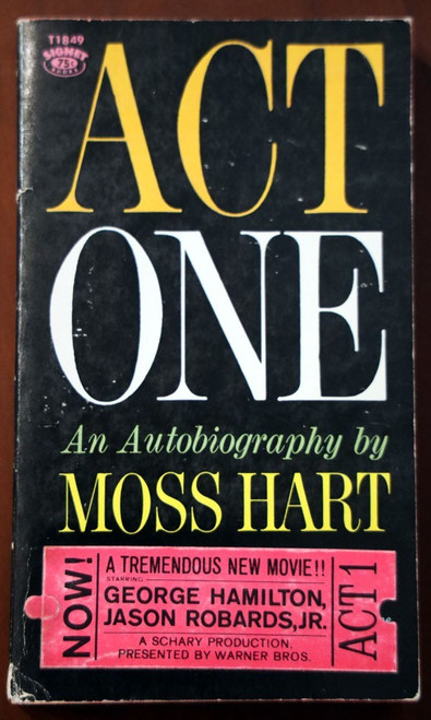 ACT ONE Autobiography by MOSS HART 1960 1st Print Vintage Paperback MOVIE TIE-IN