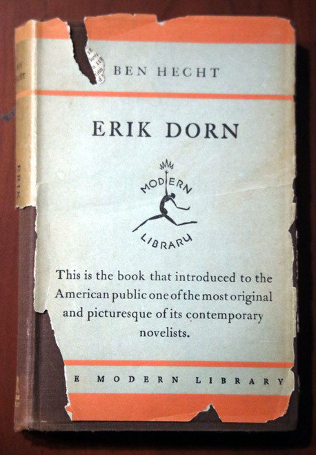 ERIK DORN by Ben Hecht c. 1925 Vintage Modern Library Book #29 HC/DJ Burt Rascoe