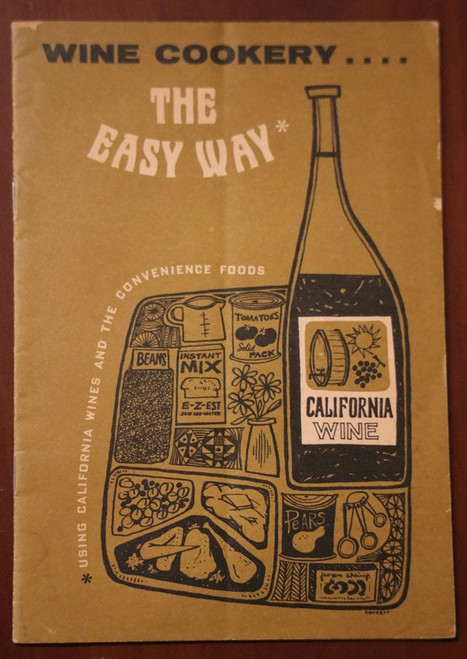 WINE COOKERY CALIFORNIA WINE Vintage Advertising Promo Booklet 1971 Cookbook