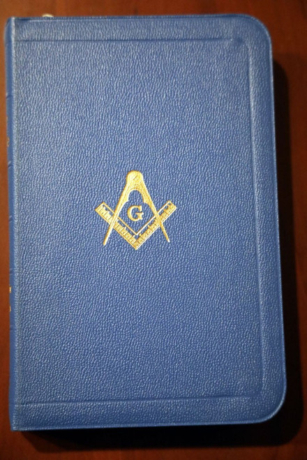 HOLY BIBLE Masonic Edition 1957 A.J. Holman Temple-Illustrated Blue Cover in Box