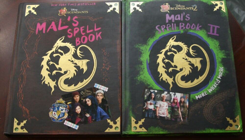 Walt Disney DESCENDANTS Mal's Spell Book I + II Hardcover Book Set FIRST EDITION