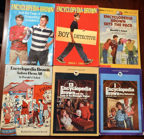 Lot of 6 ENCYCLOPEDIA BROWN Paperback Books - Solves Them All, Sets the Pace ++