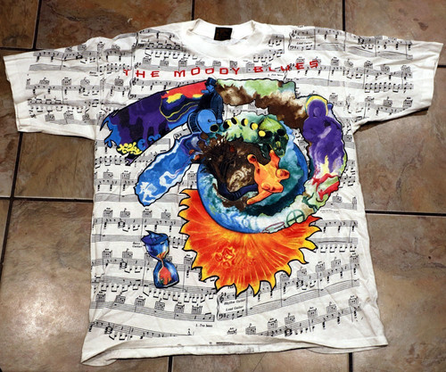 MOODY BLUES Vintage Band 1993 Concert All Over Print AOP T-Shirt Mens XL Brockum